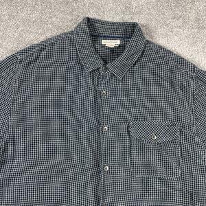 Carbon 2 Cobalt Button Up Shirt Mens Large Dress Shirt‎ Cotton Window Pane Plaid